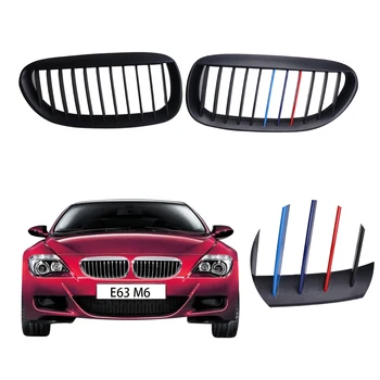 

Car Kidney-Shape Grill Front Grille For BMW M6 E63 E64 645i 650i Convertible Coupe 2004-2010 Matte Black M-Color .# CASE