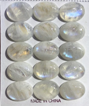 

100% Natural Rainbow Moonstone Cabochon 13x18mm Oval Gem CAB Ring Face Pendant,5piece/pack
