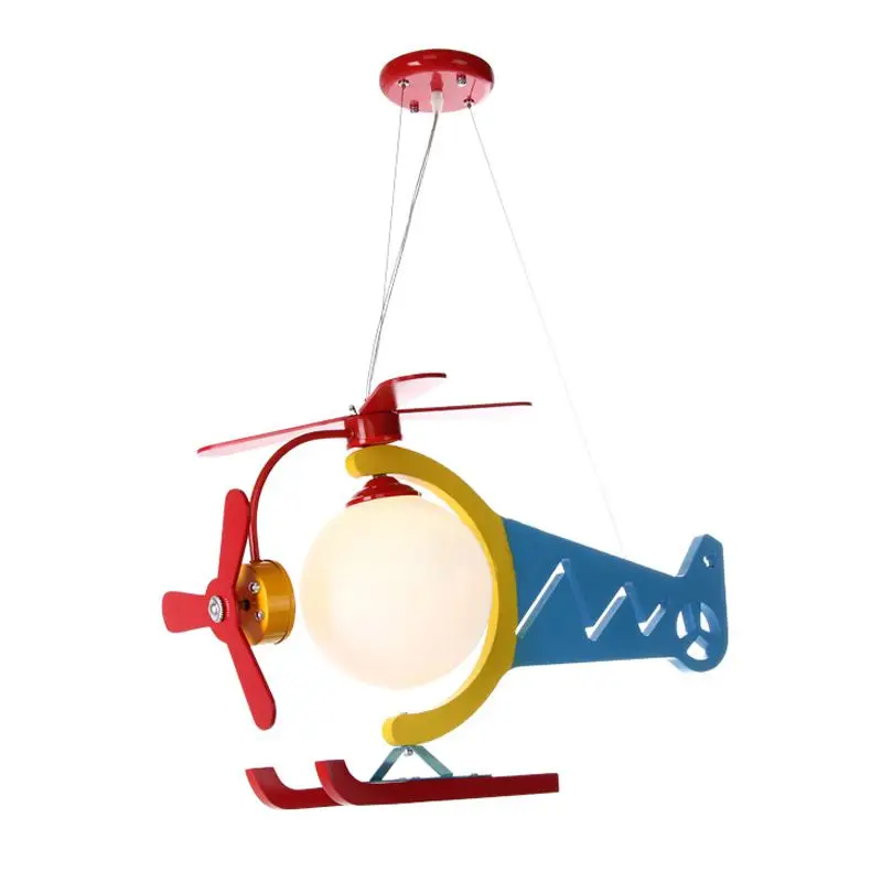 Wooden Airplane Children's Room Pendant Lights Cute Cartoon Bedroom