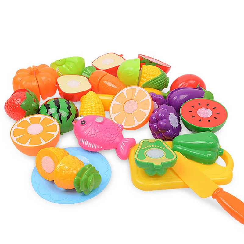 18 stks keuken fruit groenten eten speelgoed snijden set kids pretend rol play geschenken voor kinderen miniatuur voedsel play toys|toy cutting|food food toy - AliExpress