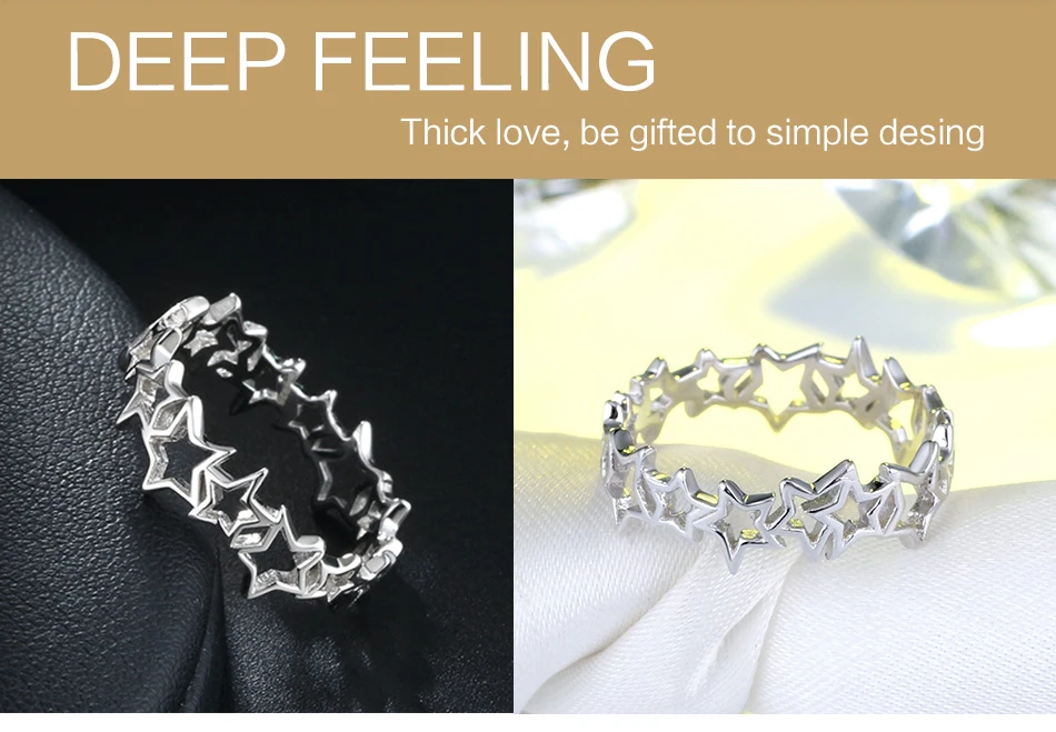 ORSA JEWELS 925 пробы серебряные кольца для женщин в форме симпатичной Звезды Полые Кольца Юбилей обручальное кольцо девушка ювелирные изделия подарок OSR103