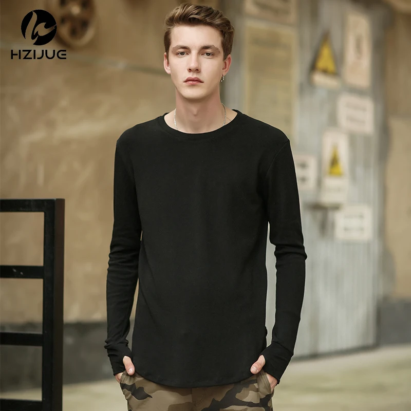 Kanye West T-shirts Men Thumb Hole Cuffs Long Sleeve Tyga Swag T Shirt
Justin Bieber Skateboard Side Split T shirt Extend Long
