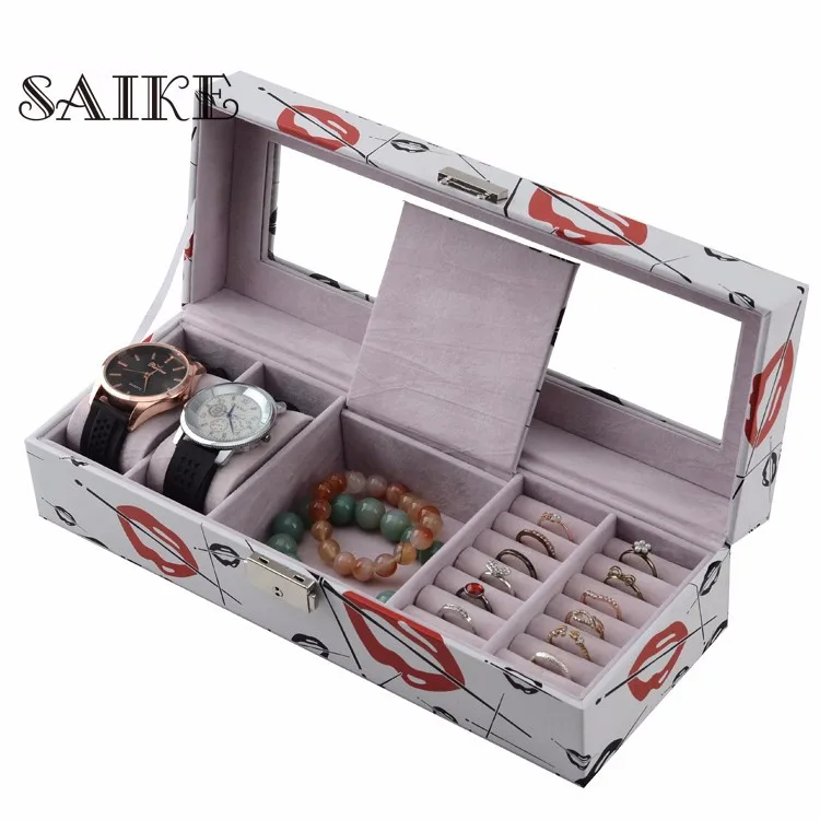 Небольшой размер и коробка для ювелирных изделий двп мода деревянный ящик для хранения белый подарок часы коробки высокая Quanlity дисплей Box M548