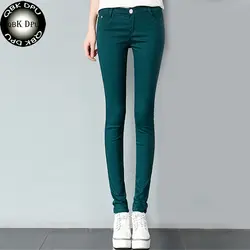 Модные plus size stretch skinny jeans женщин 2018 Горячая распродажа! милые ярких цветов джинсы femme старинные тонкая талия freddy джинсы