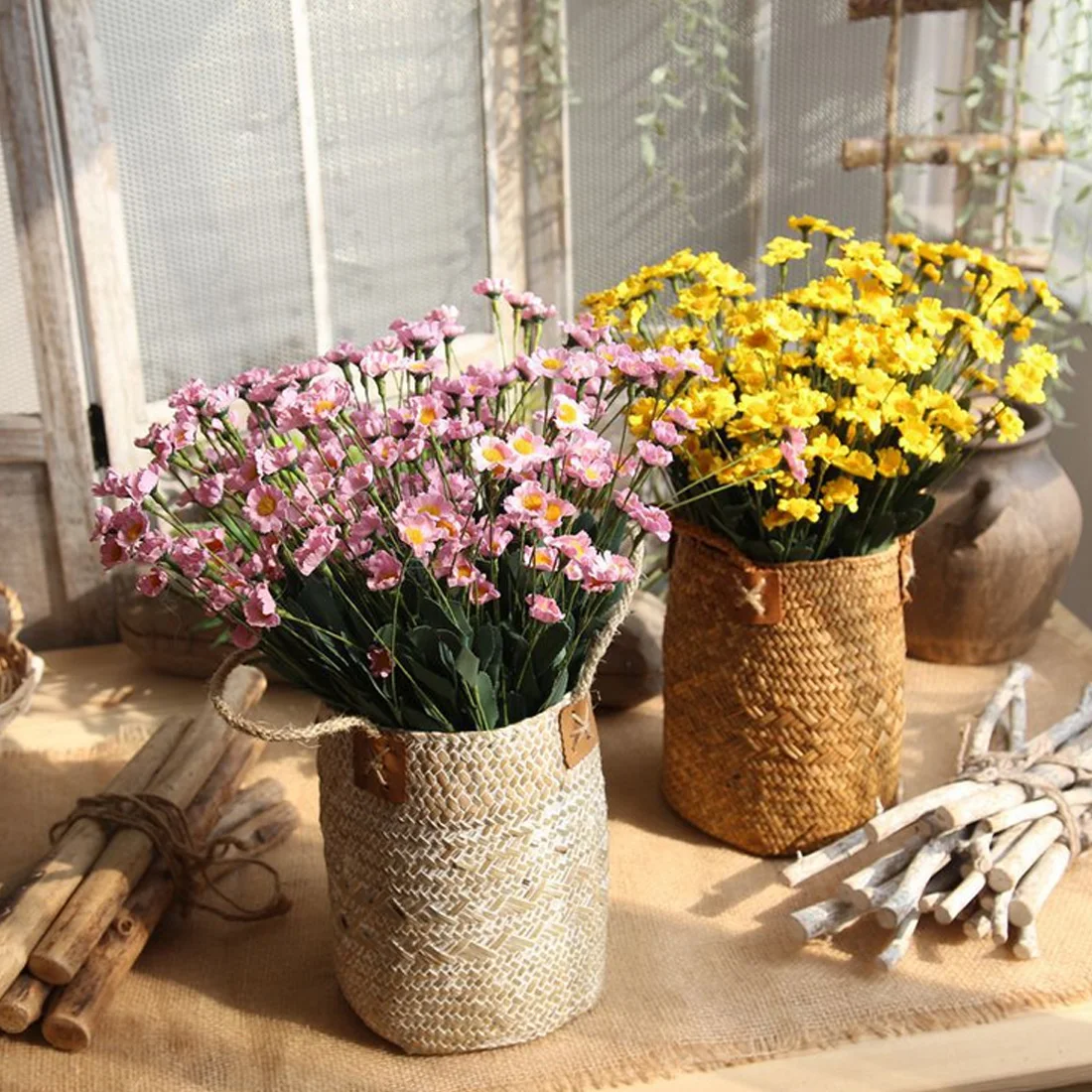 Artificial Flower For Wedding Home Party Garden Decorations 15 Heads Flower Daisies Bouquet Handmade Fake Flower Artificial Flower For Wedding Home Party Garden Decorations 15 Heads Flower Daisies Bouquet Handmade Fake Flower