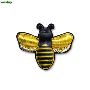 

DIY New 3D Hand embroidery badges Bee / animal Armband Embroiderd metal wire applique for Coat Trousers Bag Brooch