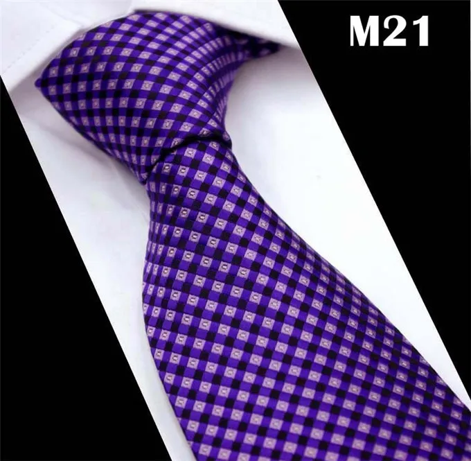 SCST бренд дизайнерский белый плед Prnt фиолетовый Gravata Тонкий шеи галстуки для мужчин галстук шелковые свадебные галстуки мужские s Галстуки CR031 - Цвет: M21