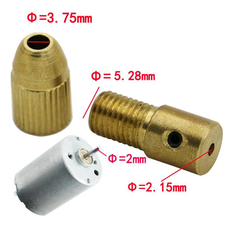 8pcs 0.5/1.0/1.5mm/2.5mm/3.0mm Small Electric Drill Bit Collet Micro Twist Drill Chuck Set with Allen Wrench