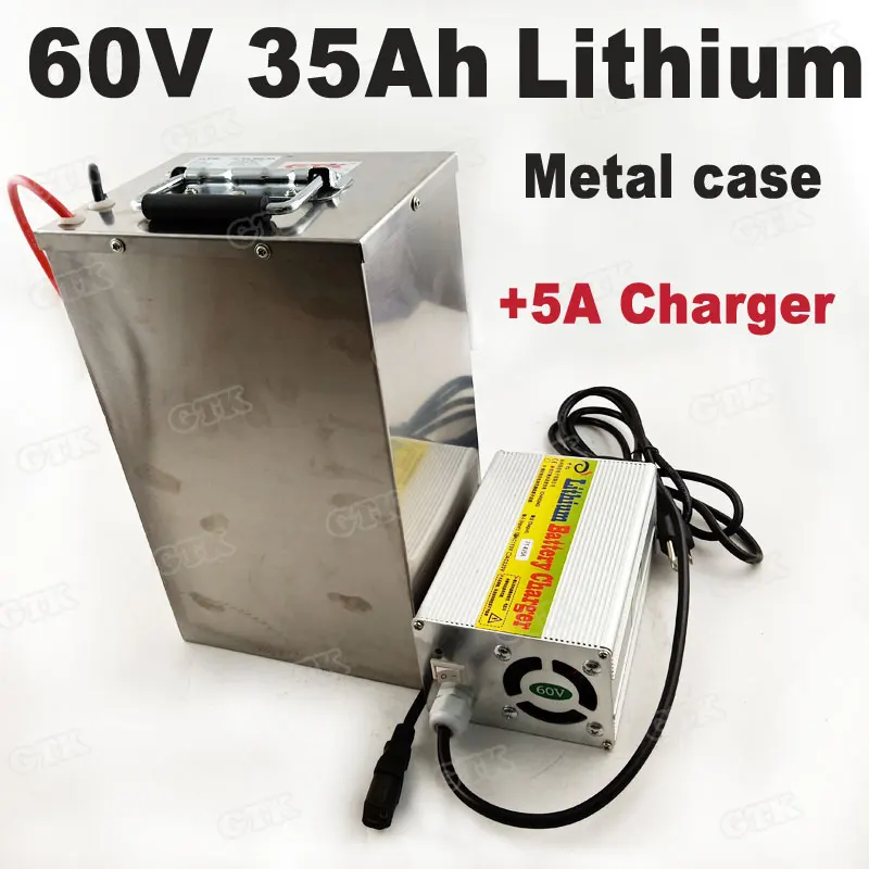 GTK waterproof 60v 63v 35Ah lithium ion battery pack for 1000W 1500W RV EV power storage fishing boat + 67.2v charger | Электроника