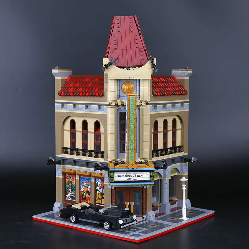 Город улица 15006 здание кинотеатра модель строительные блоки набор совместим с 10232 классическое строение зданий игрушки