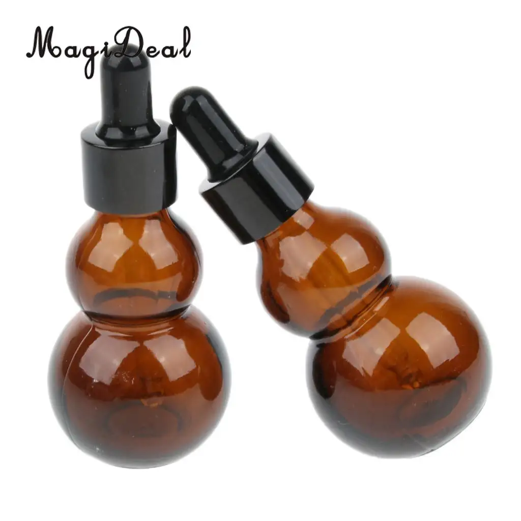 12pcs Refillable Portable Amber Empty Glass Essential Oil Makeup Eye Dropper Bottles Container 20ml 30ml