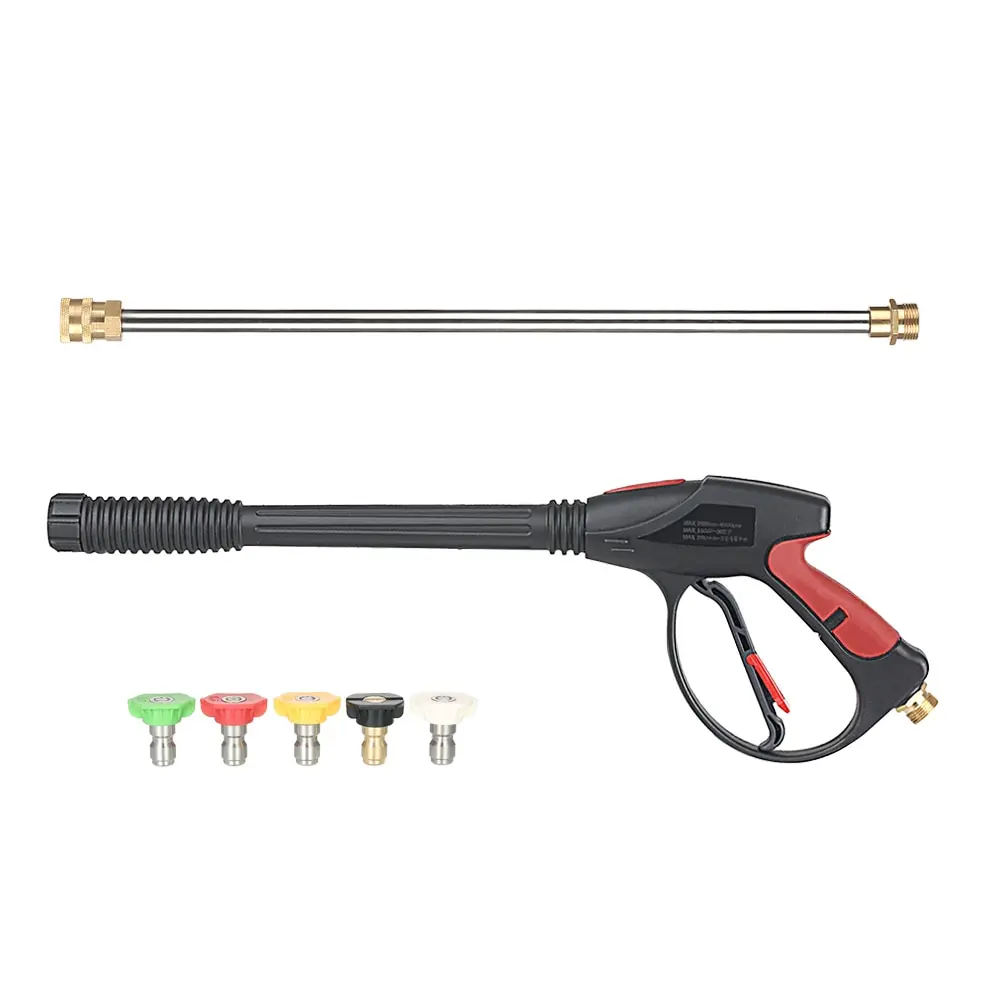 

4000 PSI Spray Gun Pressure Washer Gun + 18" Extension Wand +4 Quick Connect Nozzle 1 Soap Nozzle for Car Pressure Power Washers