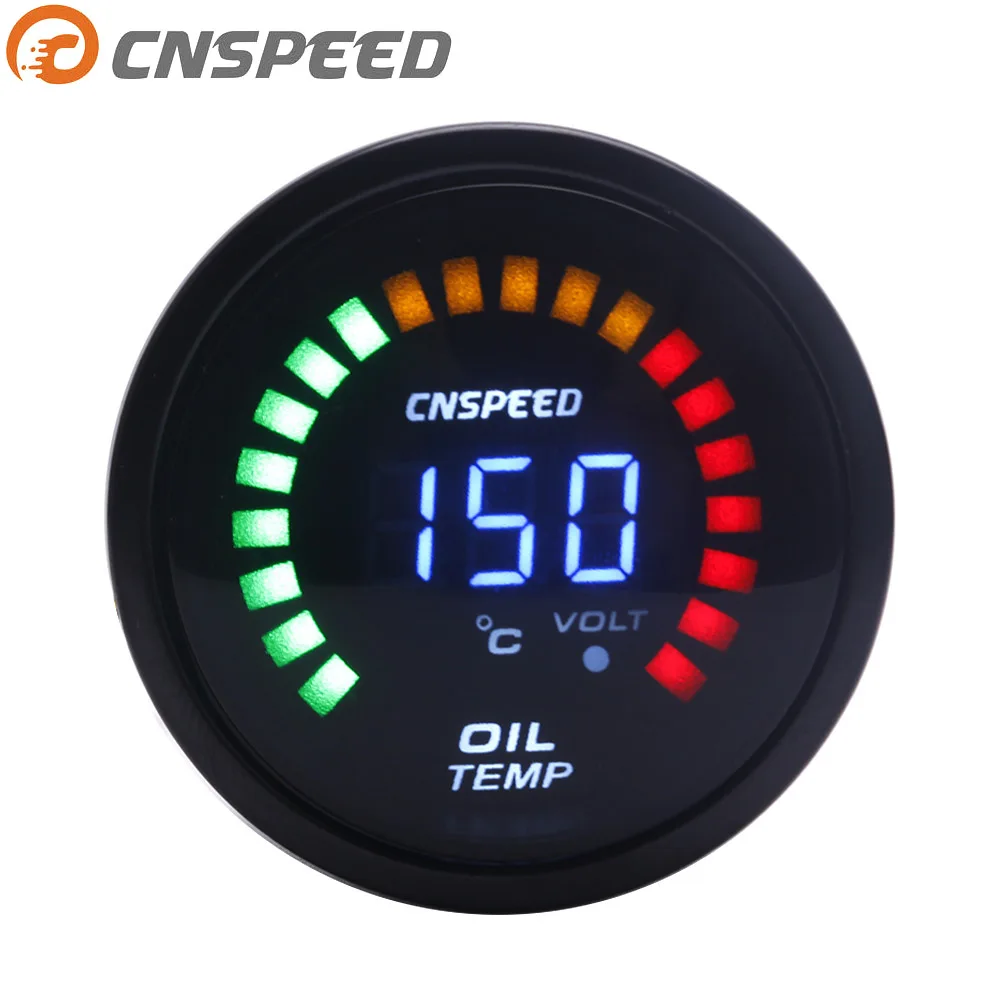 cnspeed 52/ mm electrical Oil Temp Temperature Gauge Celsius White Carbon Fiber Face