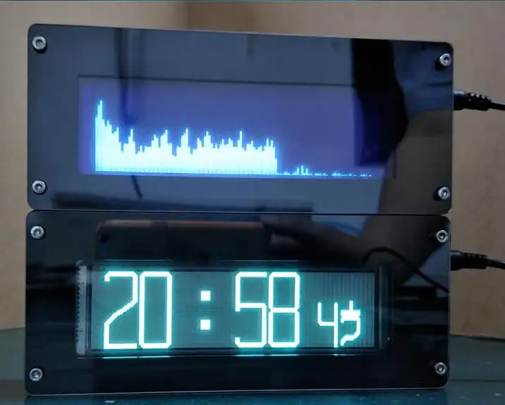 VFD FFT музыкальный спектр VFD часы уровень аудио индикатор ритм светодиодный экран VU метр O светодиодный+ пульт дистанционного управления для автомобиля mp3 усилитель