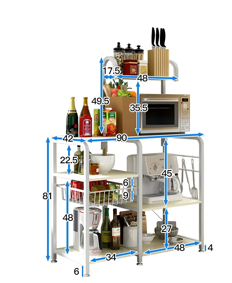 Кухонные стеллажи, напольная многослойная полка для хранения, полка для духовки, полка для микроволновой печи, стеллаж для хранения, стойка для посуды, шкаф