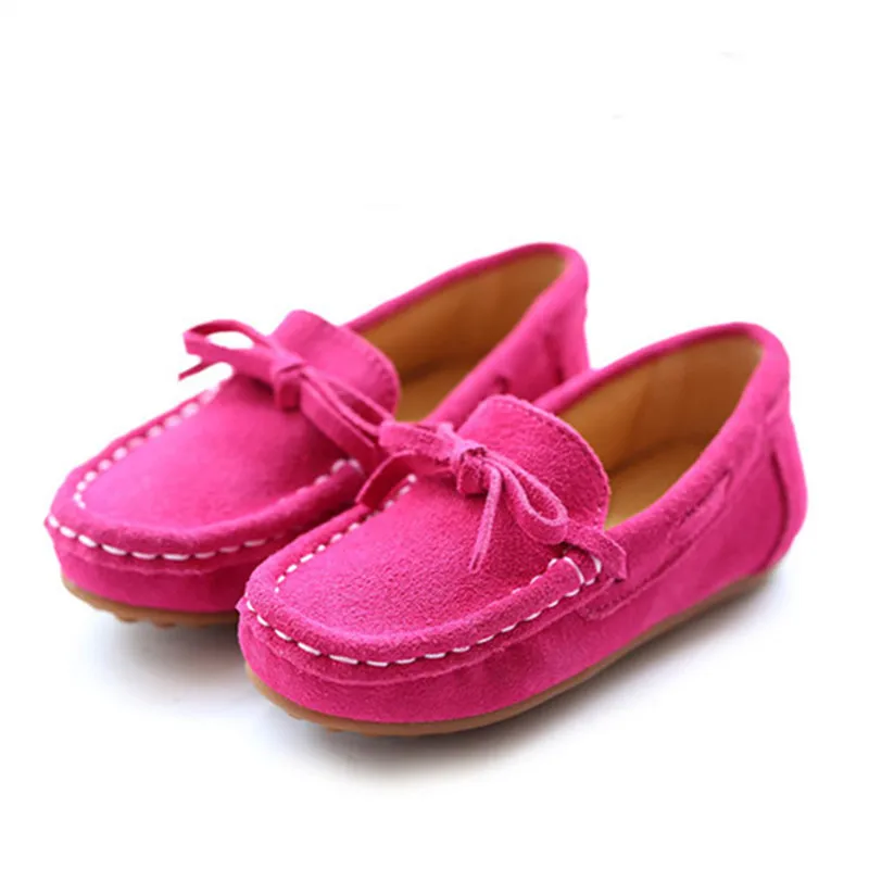 Детская обувь для девочек кожаная обувь г. осенние Мокасины с мягкой подошвой, Модные слипоны принцессы с бантом для мамы и дочки