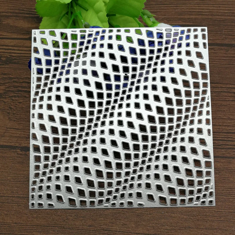 

3D Wave Square Frame Metal Cutting Dies Stencil Craft Antique Hollow Out Grid Embossing For DIY Scrapbooking Card Decoration