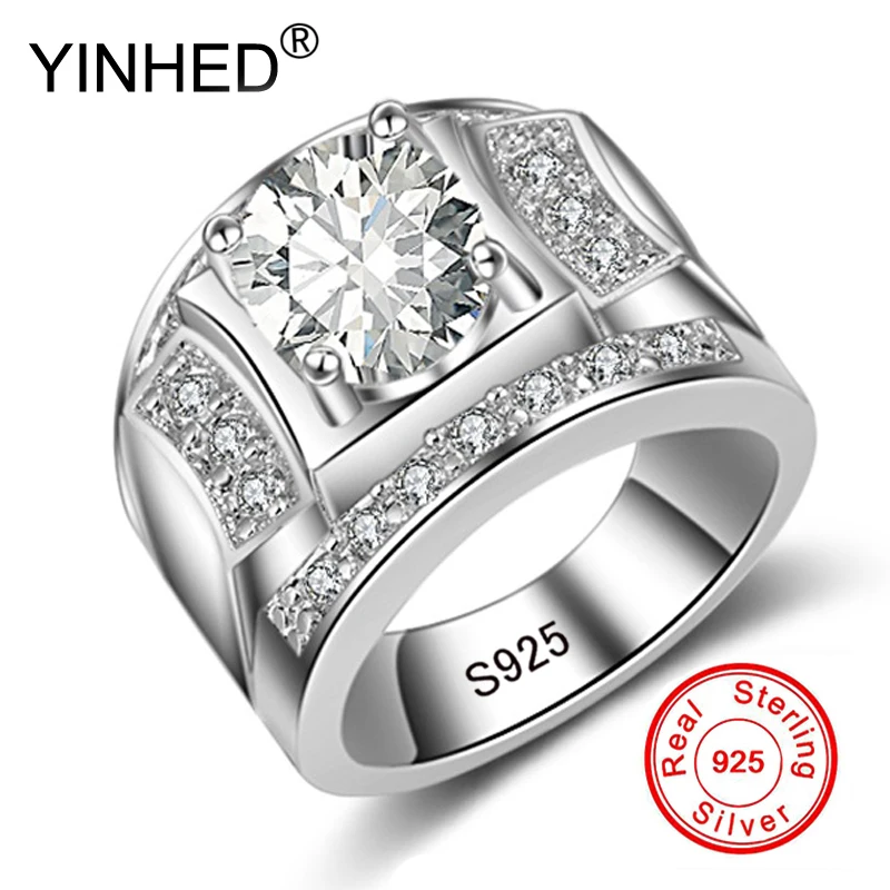 YINHED Fashion Original 925 Silver Promise Engagement Rings For Couples Men Women Wedding Ring Set 1ct CZ Zircon Jewelry ZKR264