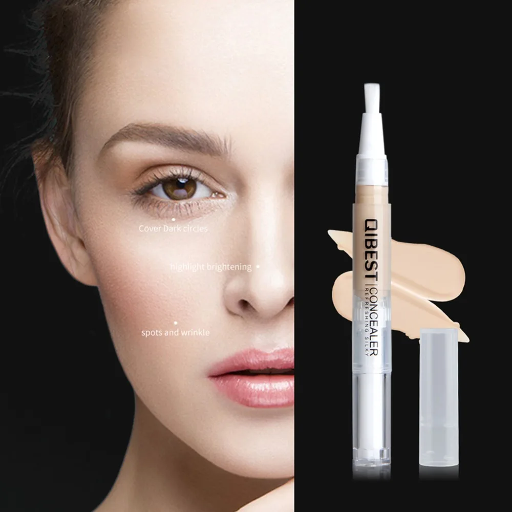 

QiBest Face Makeup Concealer Pen Multi Effect Full Coverage Repairing Stick Brighten Skin Nude Makeup Concealer Blemish pen