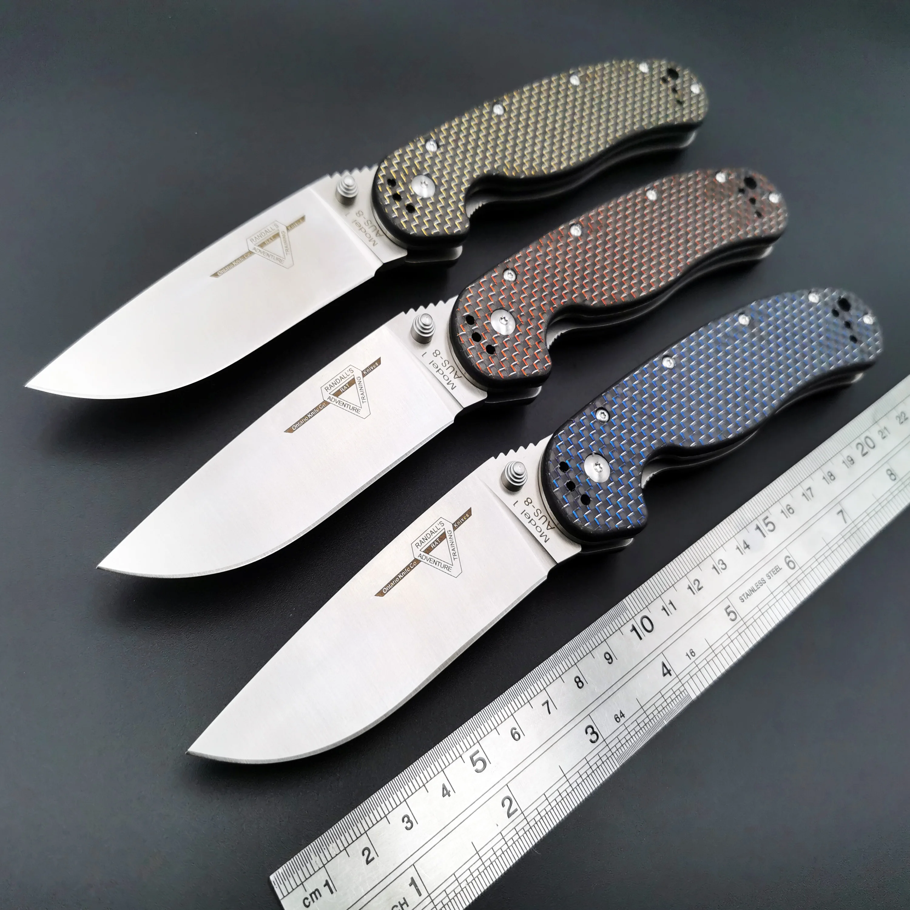 

Taiwan OEM RAT Model 1 Folding Knife AUS-8 Blade Combat Carbon Fiber Handle Outdoor Camping Survival Knives Hunting EDC Tool