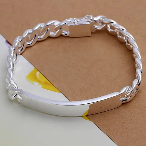 10 мм цепи браслеты для мужчин оптом 925 штампованные 925 серебряные браслеты модные серебряные ювелирные изделия серебряные H181