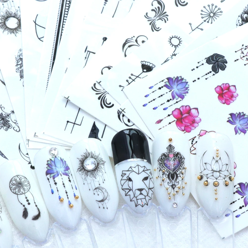 40 шт слайдер для ногтей, переводные наклейки для ногтей, набор цветов, бабочки, сделай сам, для ногтей, обертывания, маникюрные наклейки, декоративные наклейки, BEWG246-290