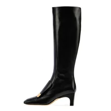 newest leather knee high boots women square toe autumn winter boots high heels office ladies shoes newest leather knee high boots women square toe autumn winter boots high heels office ladies shoes