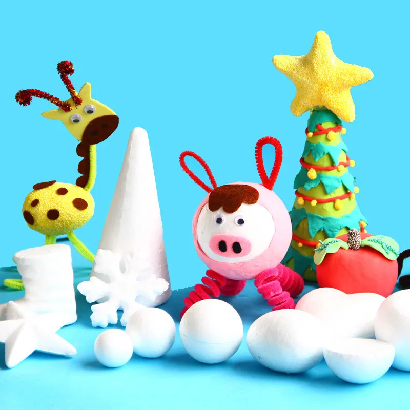 10pcs/set 4-10cm Model Polystyrene Styrofoam Foam Ball White Craft Balls For DIY Party Decoration Supplies Valentines Day Gift