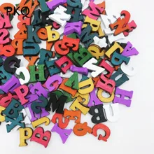 100 шт./упак. красочные деревянные столичные буквенный Алфавит Деревянные вырезанные диски для лоскутного скрапбукинга ремесла DIY Украшения