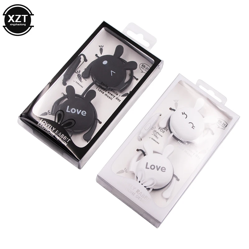 3,5 мм милые Мультяшные стерео наушники с кроликом, наушники с Ушными крючками, Спортивная гарнитура для девочек, подарок для мобильного телефона Xiaomi, Mp3