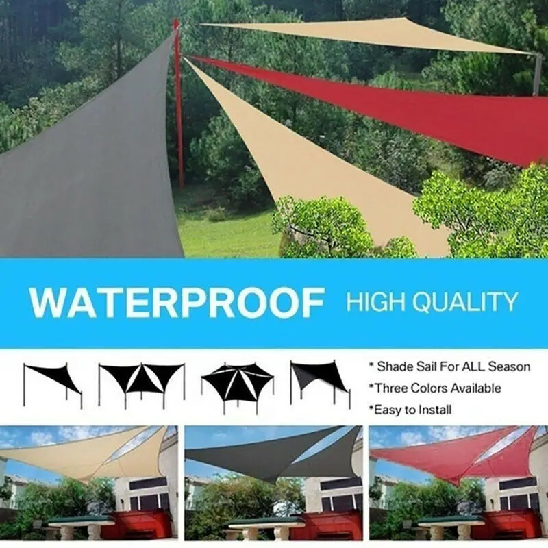 3M/4M Triangle Waterproof Outdooor SunShade Sail Garden Patio Pool Camping Shade Awning Canopy Sunscreen UV Block