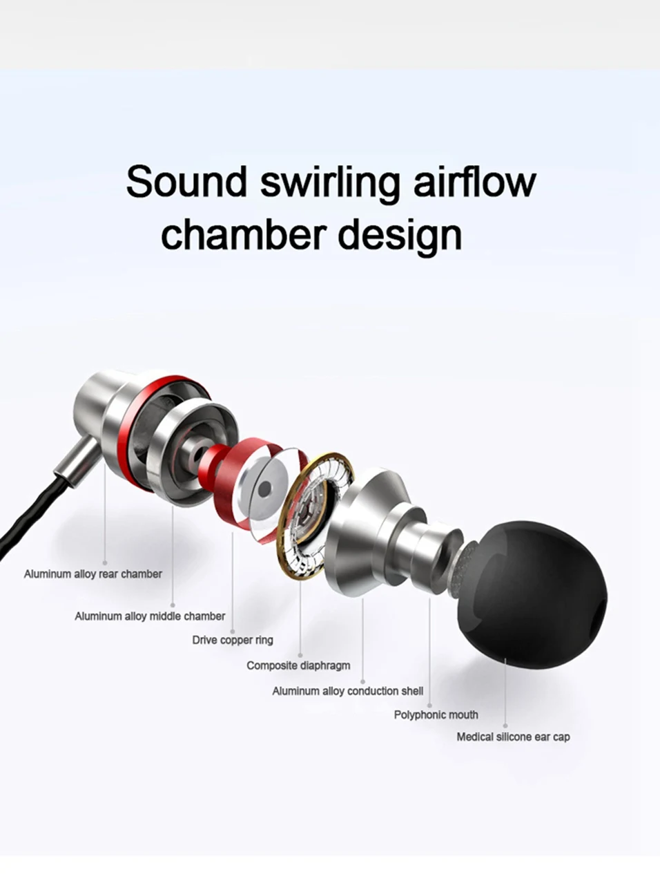 In-Ear Metal Earphone with Microphone HiFi Music Bass Earbuds Headphones Headset for Phone Computer PC MP3 3.5mm Wired Earphone  (3)