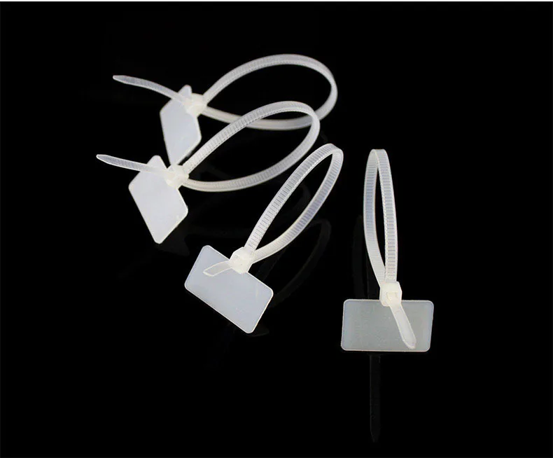500pcs 3*100mm Self locking Zip cable Ties Write On Wire Power Cable Label Mark Tags