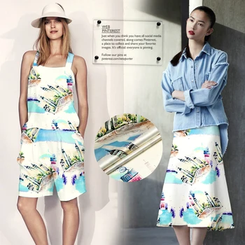 

Heavy digital printing cloth silk fabric silk stretch satin skirt trousers clothing good morning, Toronto