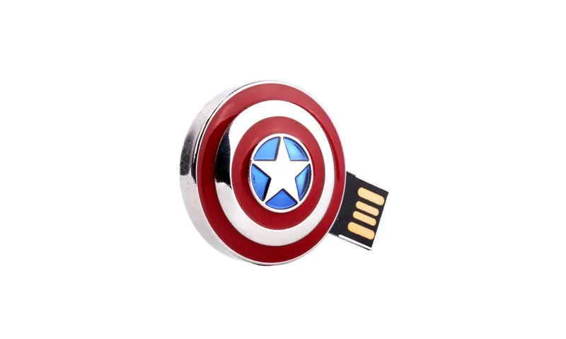 Металлический флеш-накопитель JASTER captain america Shield usb 2,0, 4 Гб, USB флеш-накопитель, 8 ГБ, 16 ГБ, 32 ГБ, 64 ГБ, 5 шт., цветная печать логотипа