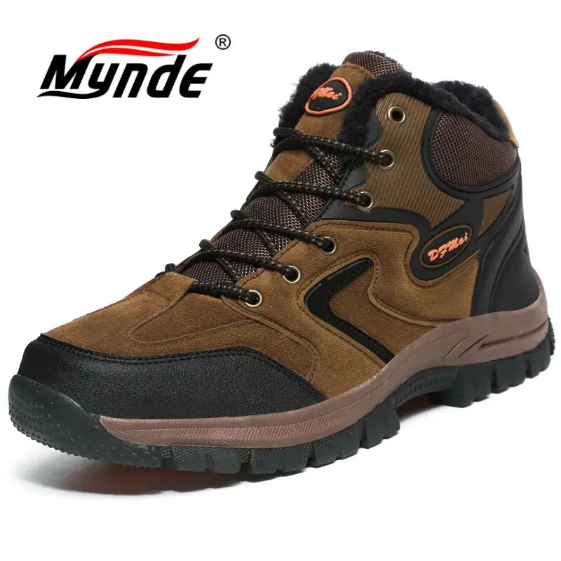 

Mynde New Men Boots for Men Winter Snow Boots Warm Fur&Plush Lace Up High Top Fashion Men Shoes Sneakers Boots Big size 36-48