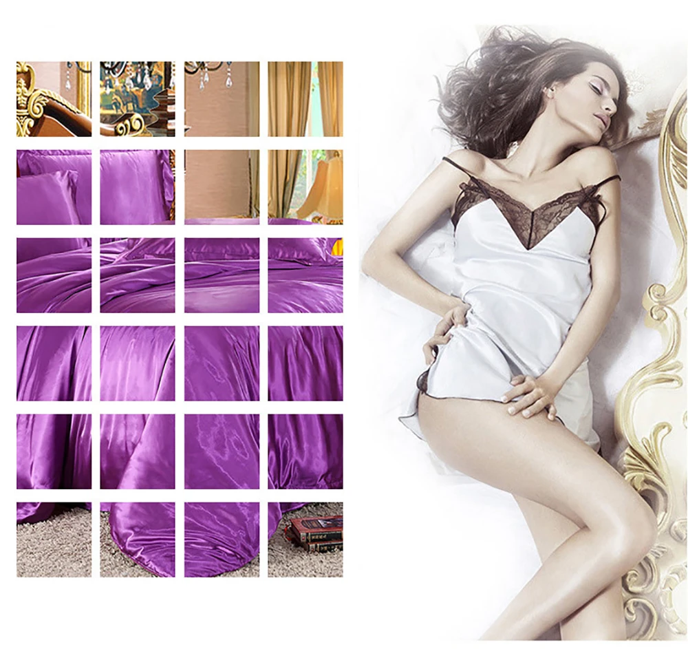 LOVINSUNSHINE пододеяльник Королева Шелковый матрас, домашний текстиль сплошной цвет облицовочное покрытие для дизайна набор люкс AB #81