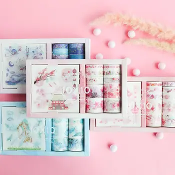 

Coloffice 10PCs Stationery Sticker+10PCs Washi Tape Set Cute Cartoon Students Handbook Decorative Stationery Gifts For Girl