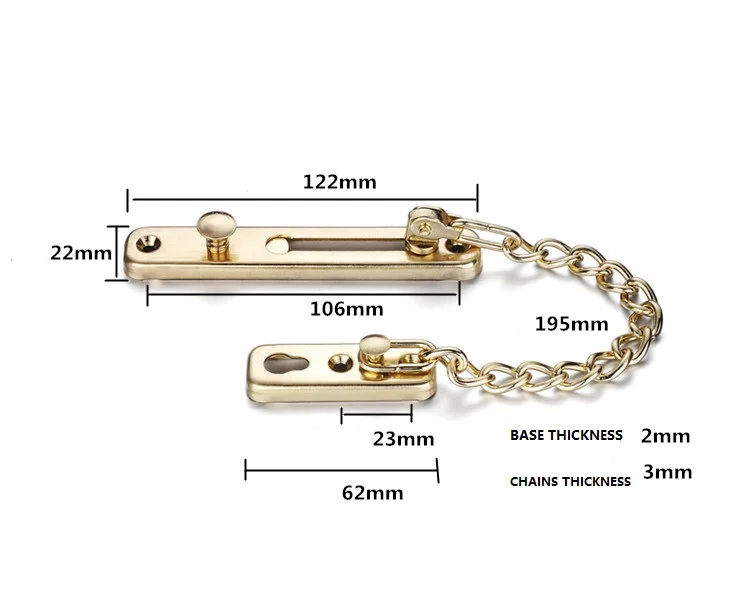 304 дверные цепи из нержавеющей стали, дверные цепи для дома отеля, пять цветов, металлические дверные цепи