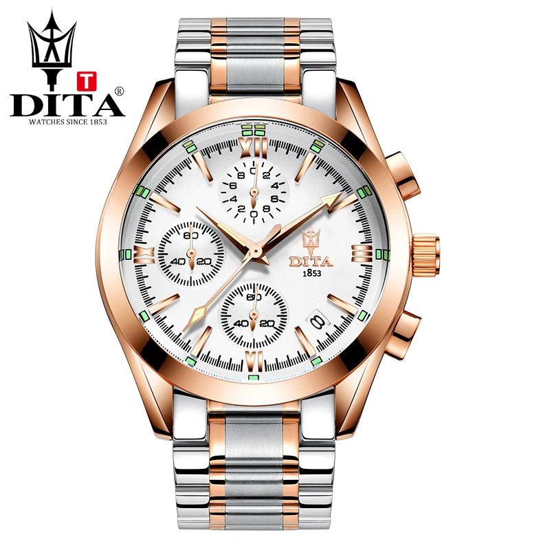 

Mens Quartz Watch DITA Hotsell Chronograph Wristwatch Stainless steel bracelect relogio masculino Fashion Sport Military