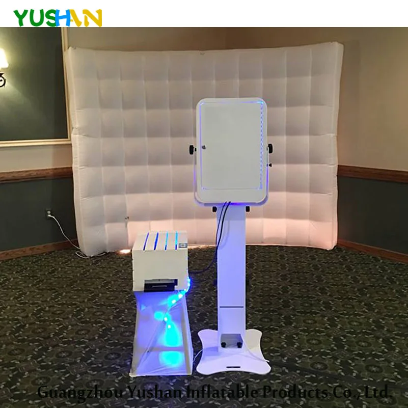 

8*7ft Nice White Oxford Inflatable Wall Party Backdrop Color Changing LED Inflatable Wall Portable inflatable foto For Hot Sales