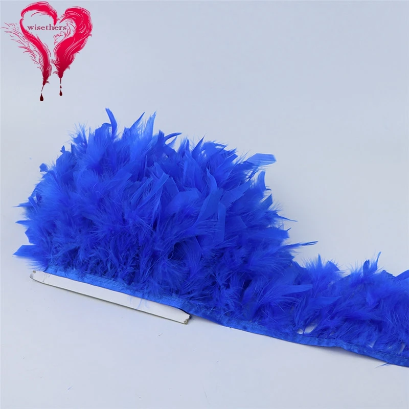 6 blue chandelle turkey feather trims 4