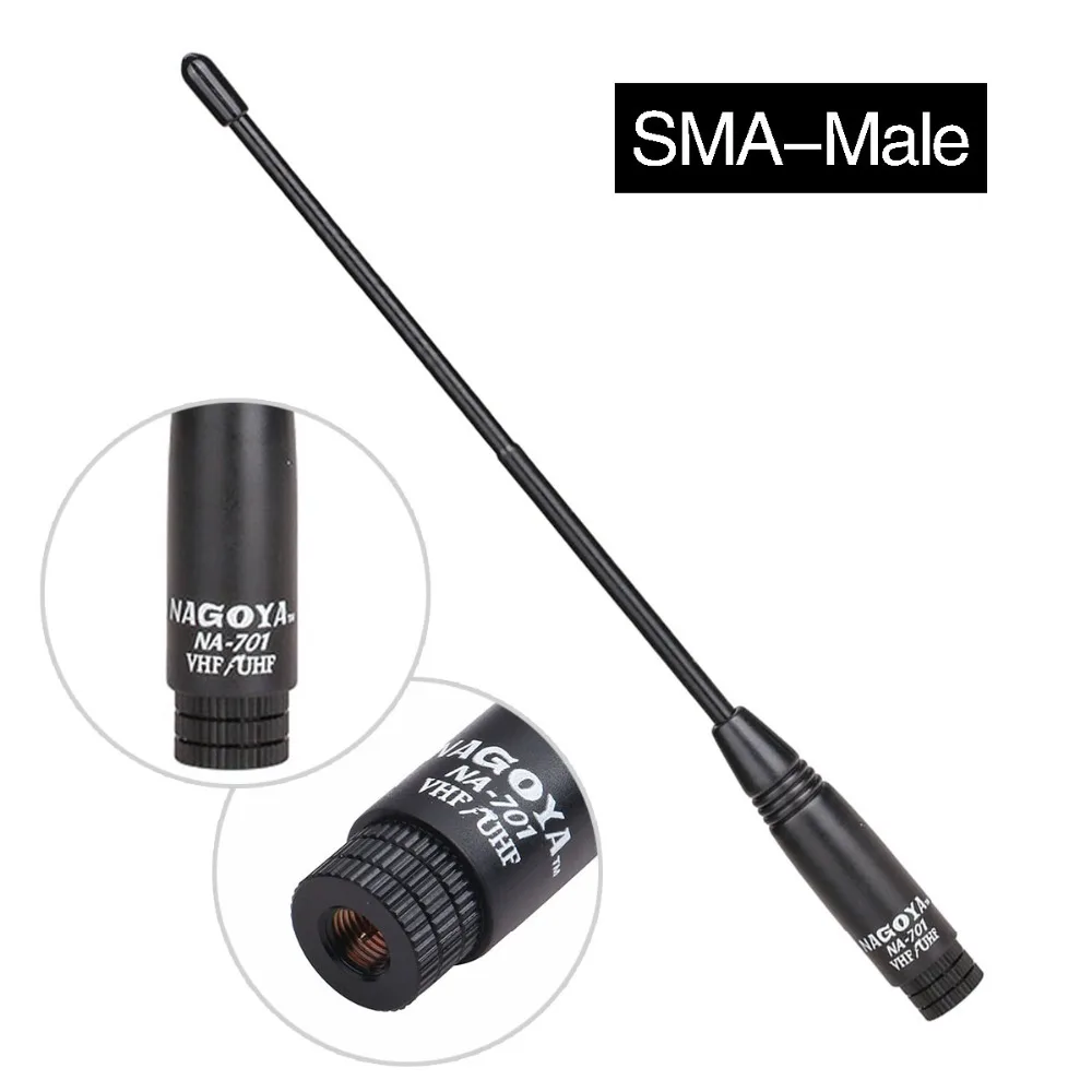 Нагоя NA-701 SMA-Male UHF/VHF Двухдиапазонная 2.15dB Гибкая штыревая портативная антенна HT/сканер для рации Wouxun радиоприемник TYT