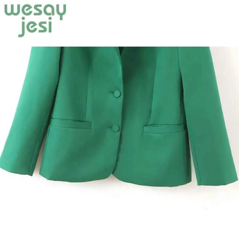 Vintage Office Ladies Single Breasted Women Blazer Full Sleeve casual Female Jacket 2019  Streetwear Pockets Suit Outwear