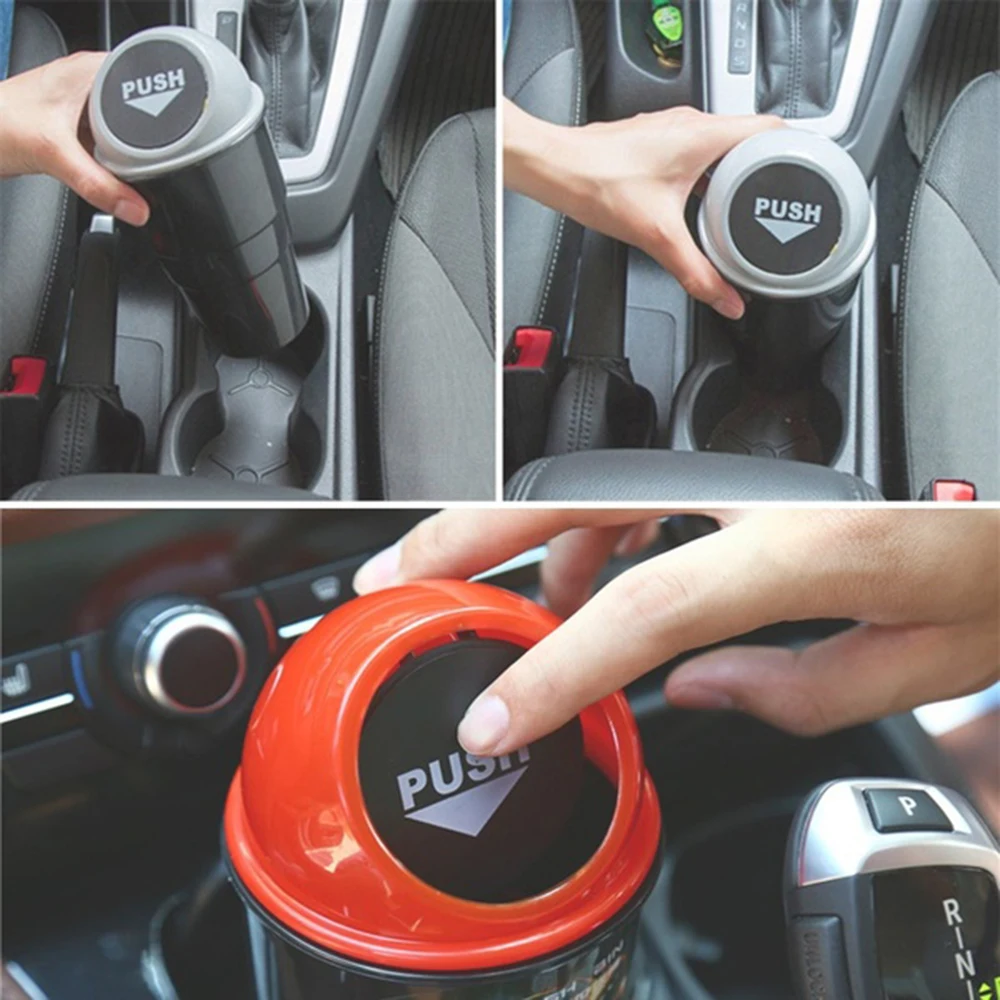 Mini Home Auto Car Waste Trash Rubbish Bin Can Garbage Dust Case Storage Holder Automobiles Storage Bag