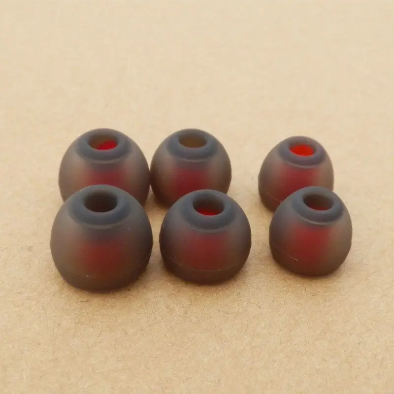 

3 Pairs Grey-Red (S/M/L) In-ear Silicone Eartips For Inner-ear Earphones