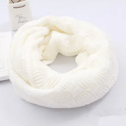 Зимний толстый теплый вязаный снуд для женщин шарф воротник шарф для влюбленных LICs Lnitting такса мужской снуд унисекс шарфы с кольцом - Цвет: Белый