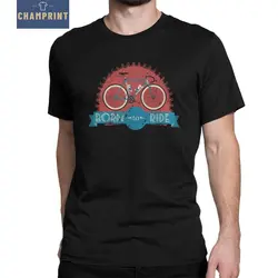 Надпись «Born To Ride» Футболки байкер велосипед Винтаж Футболка мужская короткий рукав одежда Летний стиль футболки для девочек 100% хлопок Crewneck