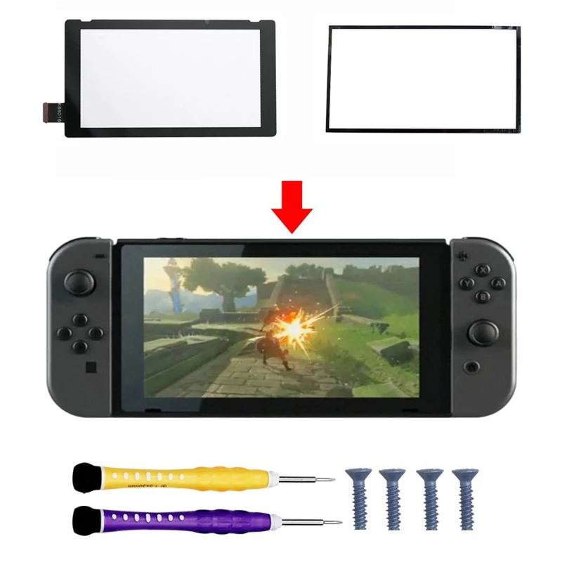

For Nintend Switch NS NX Nintendos Console Replacement Repair LCD Display Touch Screen + Dustproof adhesive Pad + Screw Driver
