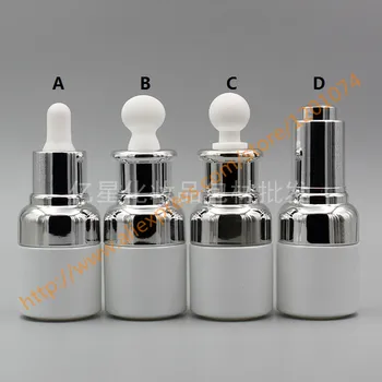 

20ml pearl white Glass Essential Oil Bottle With shiny silver dropper lid/press cover.Oil vial.cosmetic essential oil container